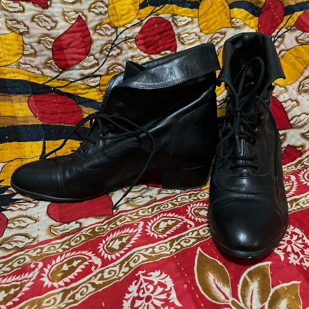 Black Leather Booties